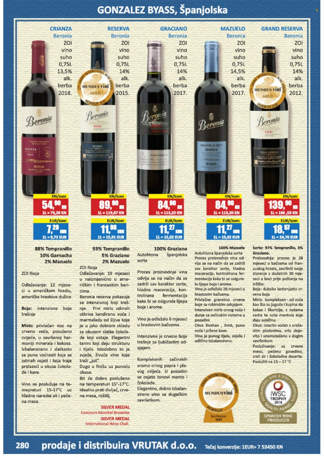 thumbnail - Vrutak katalog - Sniženi proizvodi - DOBRO, čokolada, garnacha, Rioja, vino, alkohol. Stranica 280.
