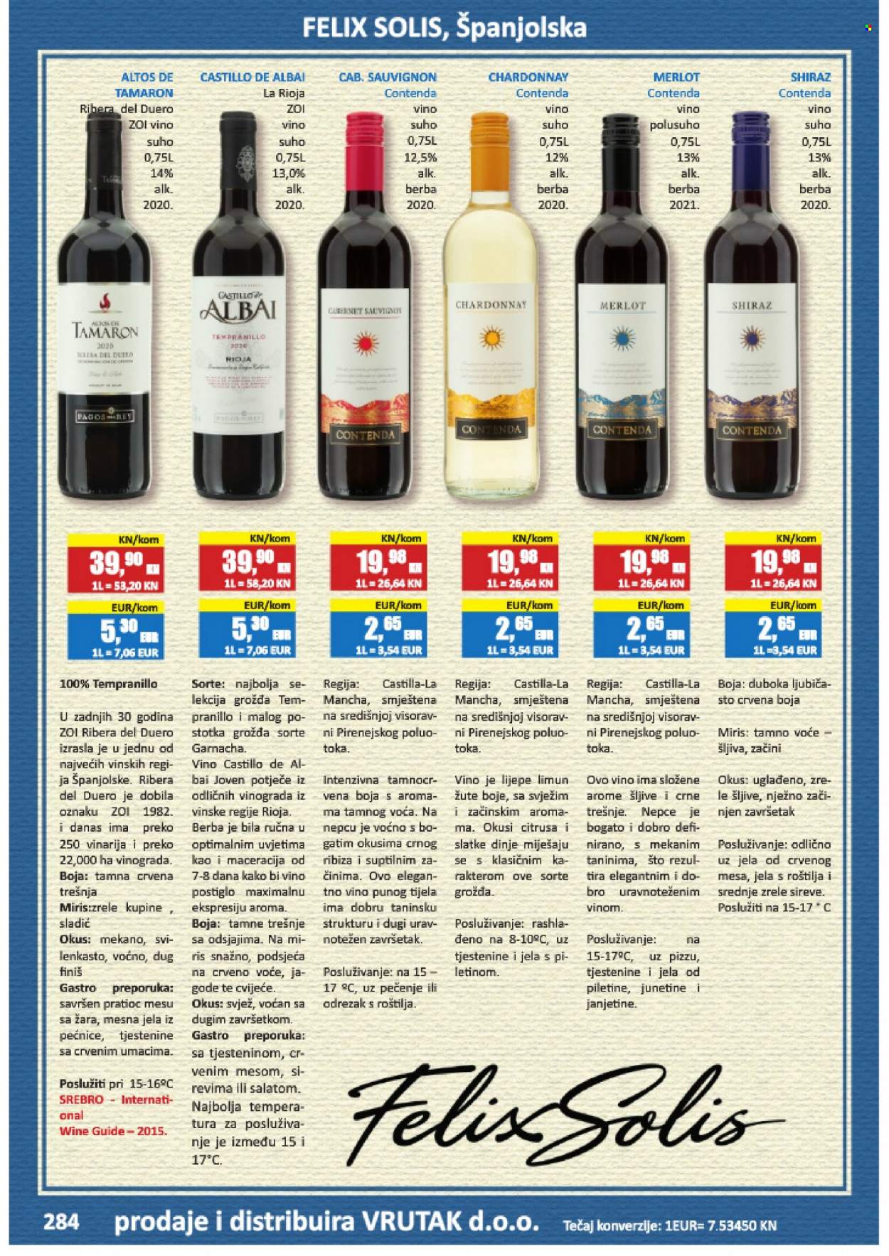 thumbnail - Vrutak katalog - Sniženi proizvodi - DOBRO, Finiš, bijelo vino, Cabernet Sauvignon, crno vino, garnacha, Chardonnay, Merlot, Rioja, vino, alkohol. Stranica 284.