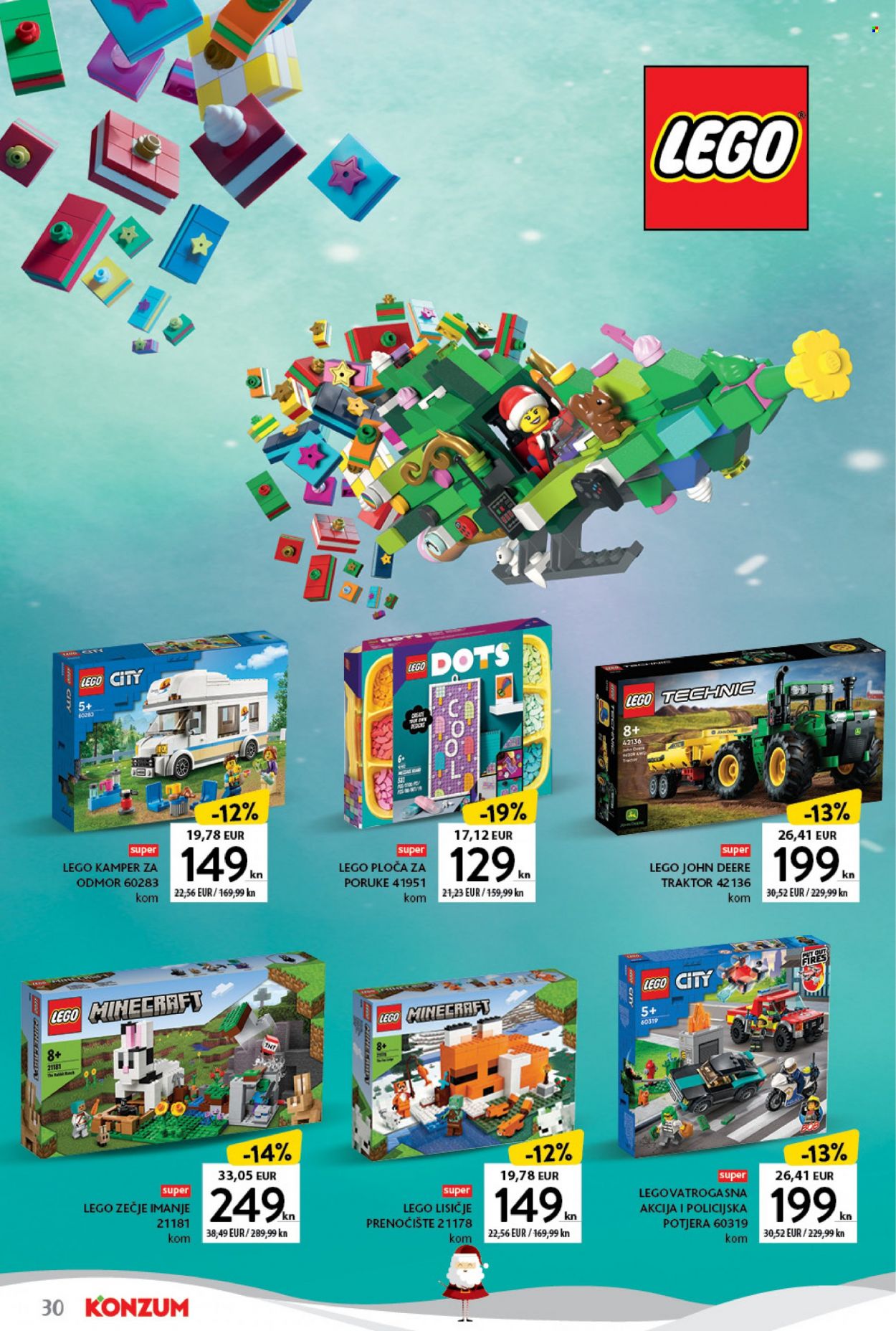 thumbnail - Konzum katalog - 21.11.2022. - 31.12.2022. - Sniženi proizvodi - Minecraft, LEGO, LEGO City, LEGO Minecraft, LEGO Technic, igračka, traktor. Stranica 30.