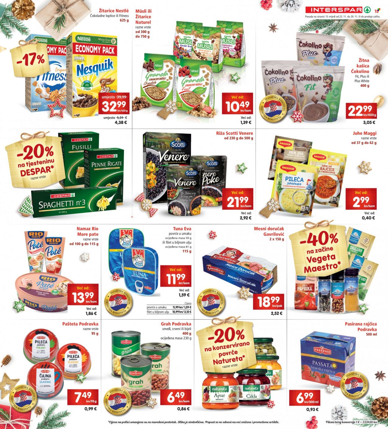 INTERSPAR katalog - 23.11.2022. - 29.11.2022. Stranica 15