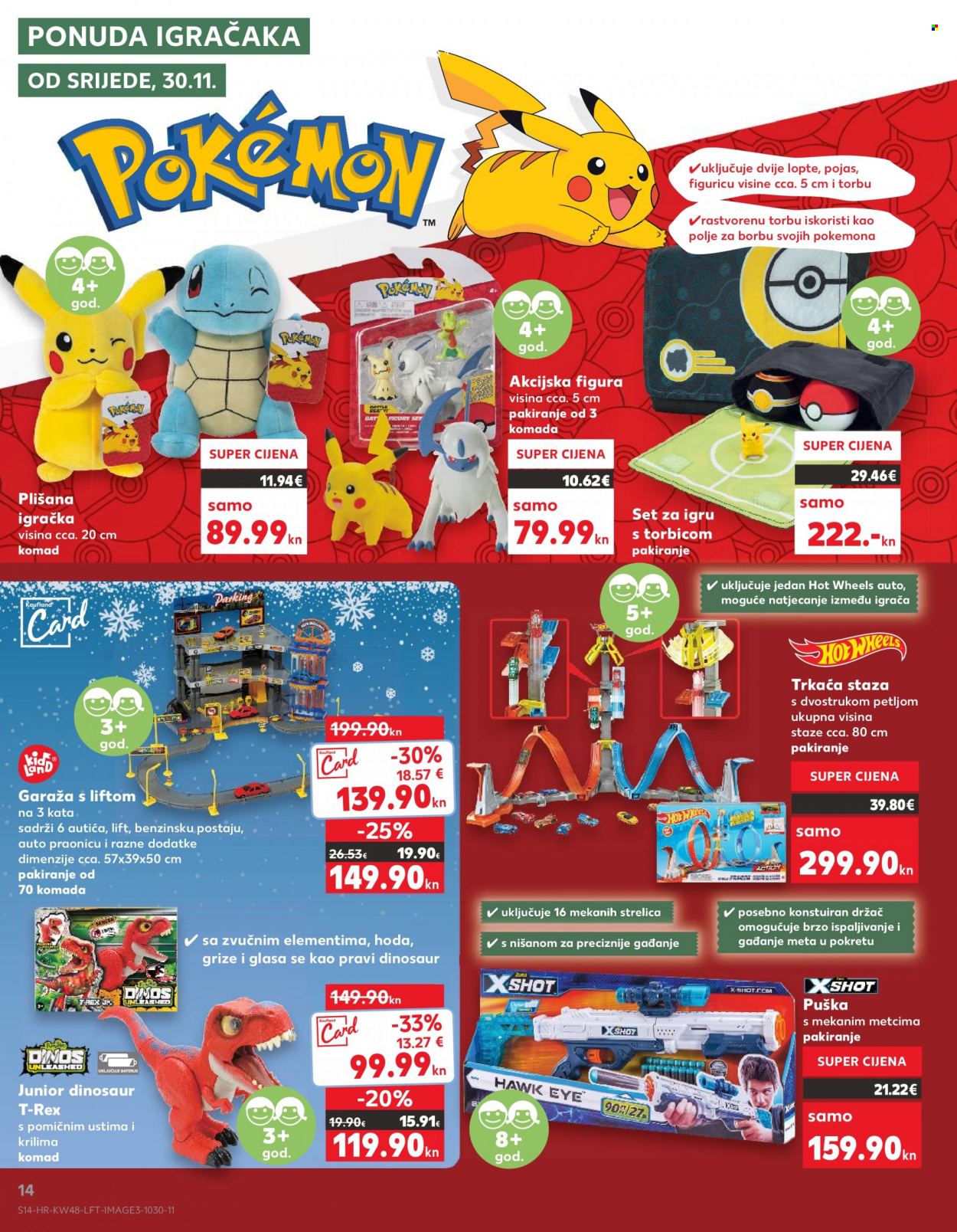 thumbnail - Kaufland katalog - 30.11.2022. - 06.12.2022. - Sniženi proizvodi - REX, set za igru, Hot Wheels, loptica, igračka, plišana igračka, dječji auto, parking garaža, trkaća staza, dinosaura. Stranica 14.