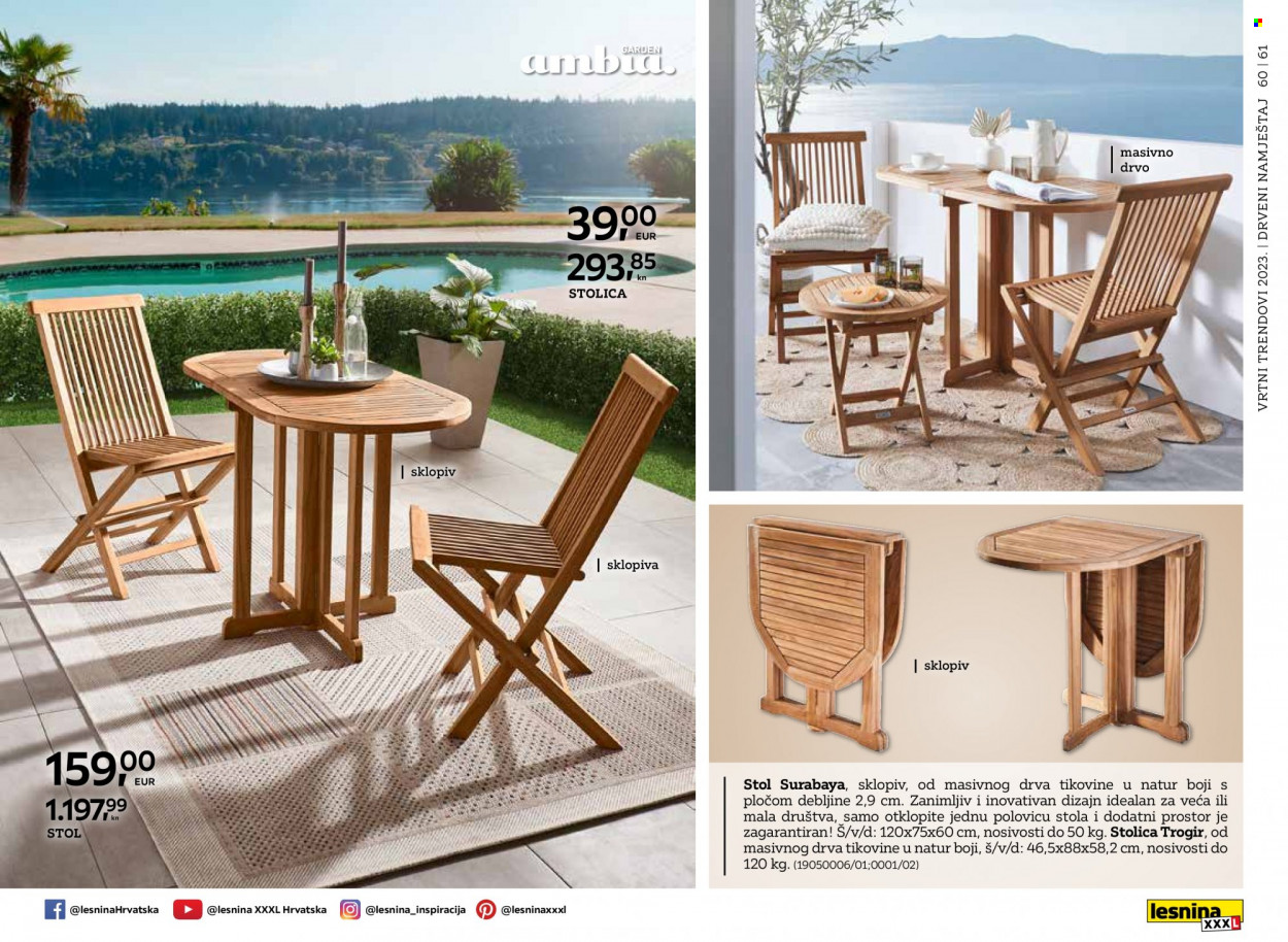 thumbnail - Lesnina katalog - 15.02.2023. - 31.10.2023. - Sniženi proizvodi - stol, stolica. Stranica 61.