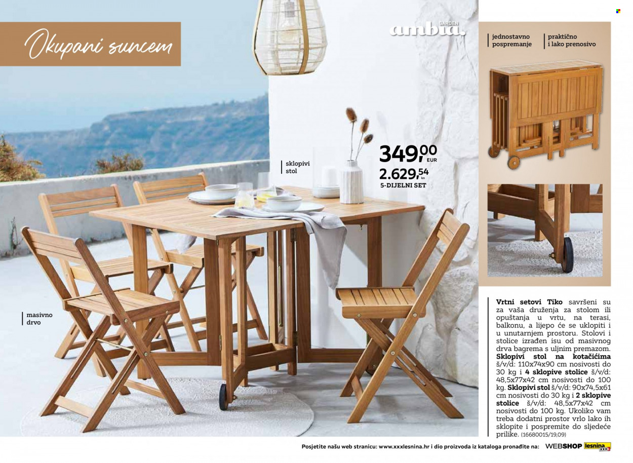 thumbnail - Lesnina katalog - 15.02.2023. - 31.10.2023. - Sniženi proizvodi - sklopivi stol, stol, stolica. Stranica 76.