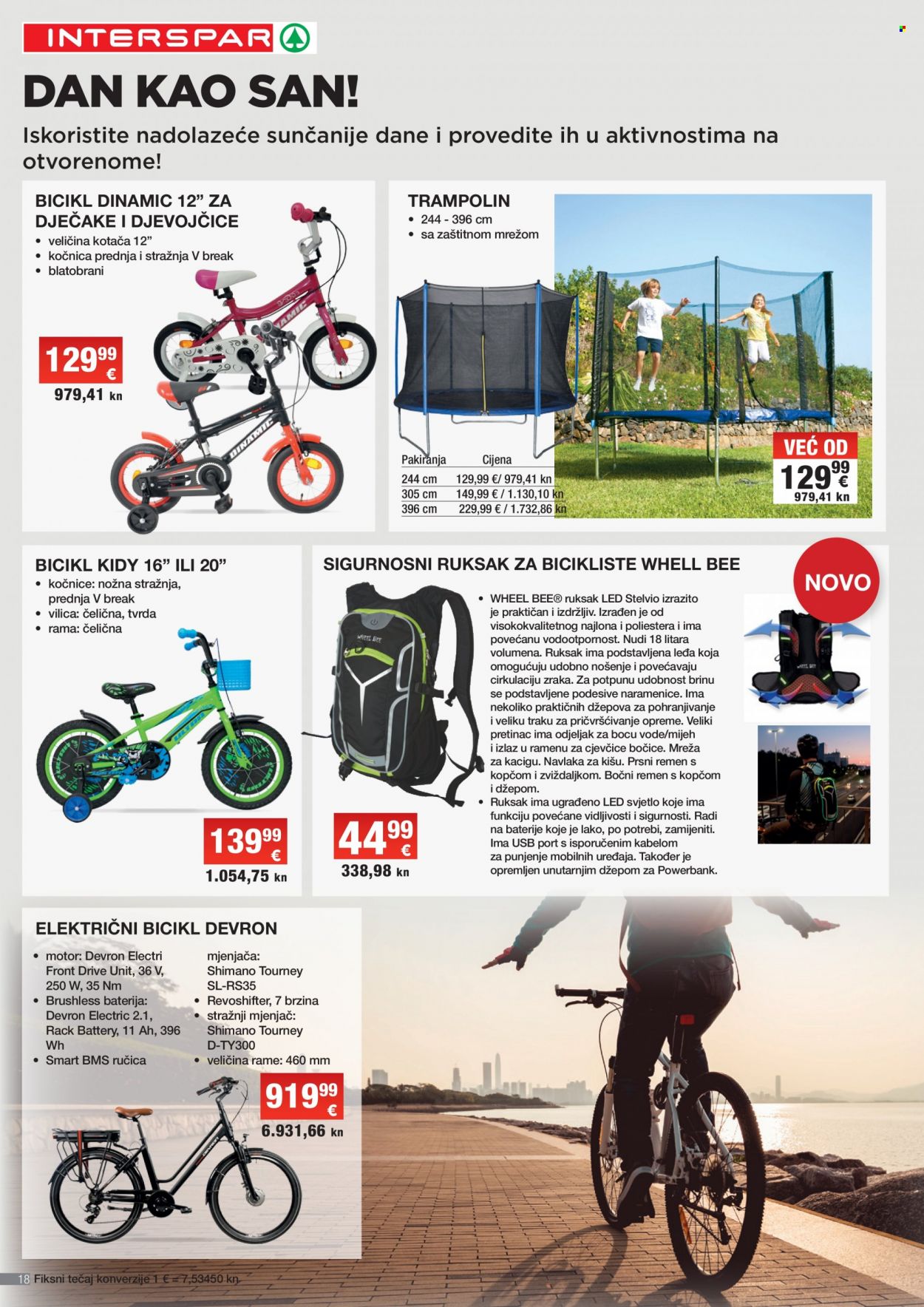 thumbnail - INTERSPAR katalog - 08.03.2023. - 11.04.2023. - Sniženi proizvodi - bicikl, dječji bicikl, ruksak, električni bicikl, trampolin. Stranica 18.