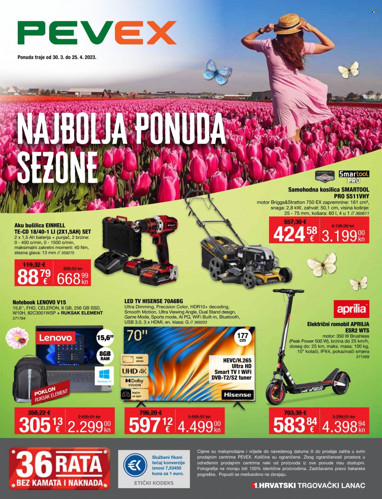 Pevex katalog - 30.03.2023. - 25.04.2023. Stranica 1