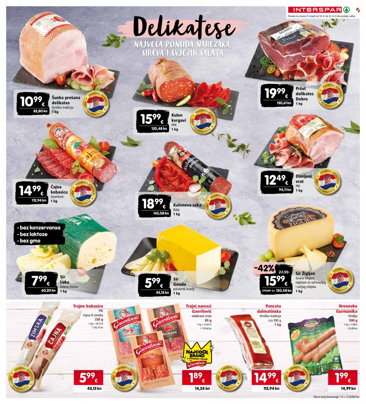 INTERSPAR katalog - 16.08.2023. - 22.08.2023. Stranica 9