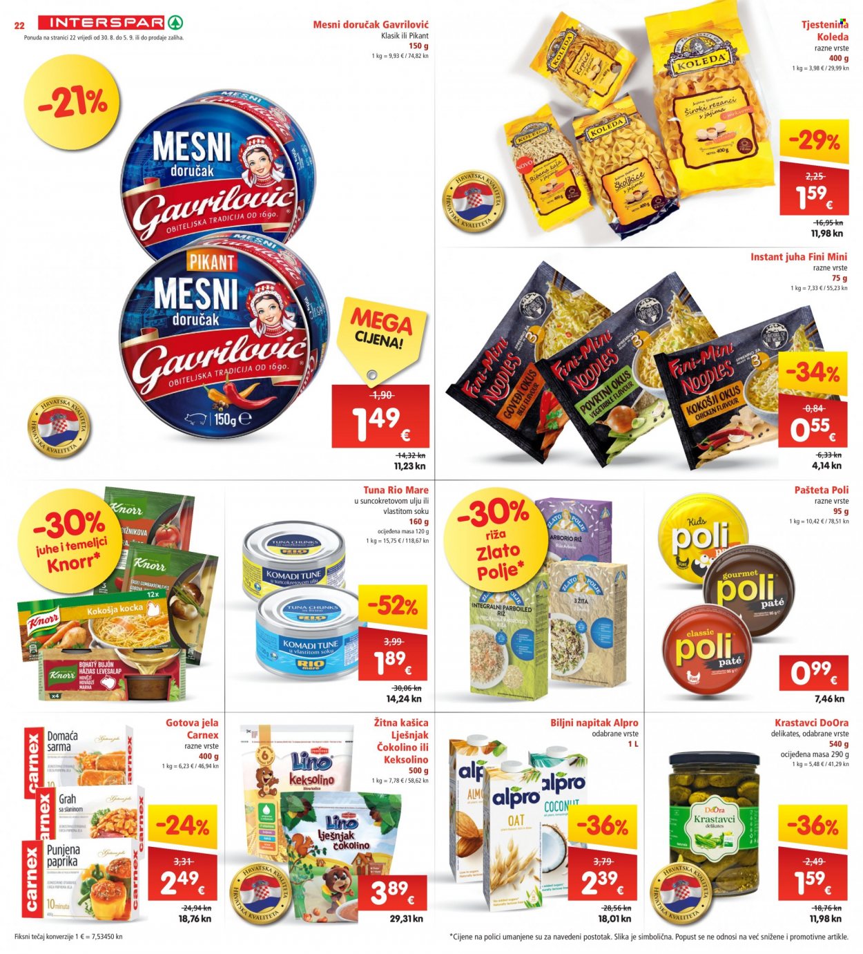 INTERSPAR katalog - 30.08.2023. - 05.09.2023. Stranica 22