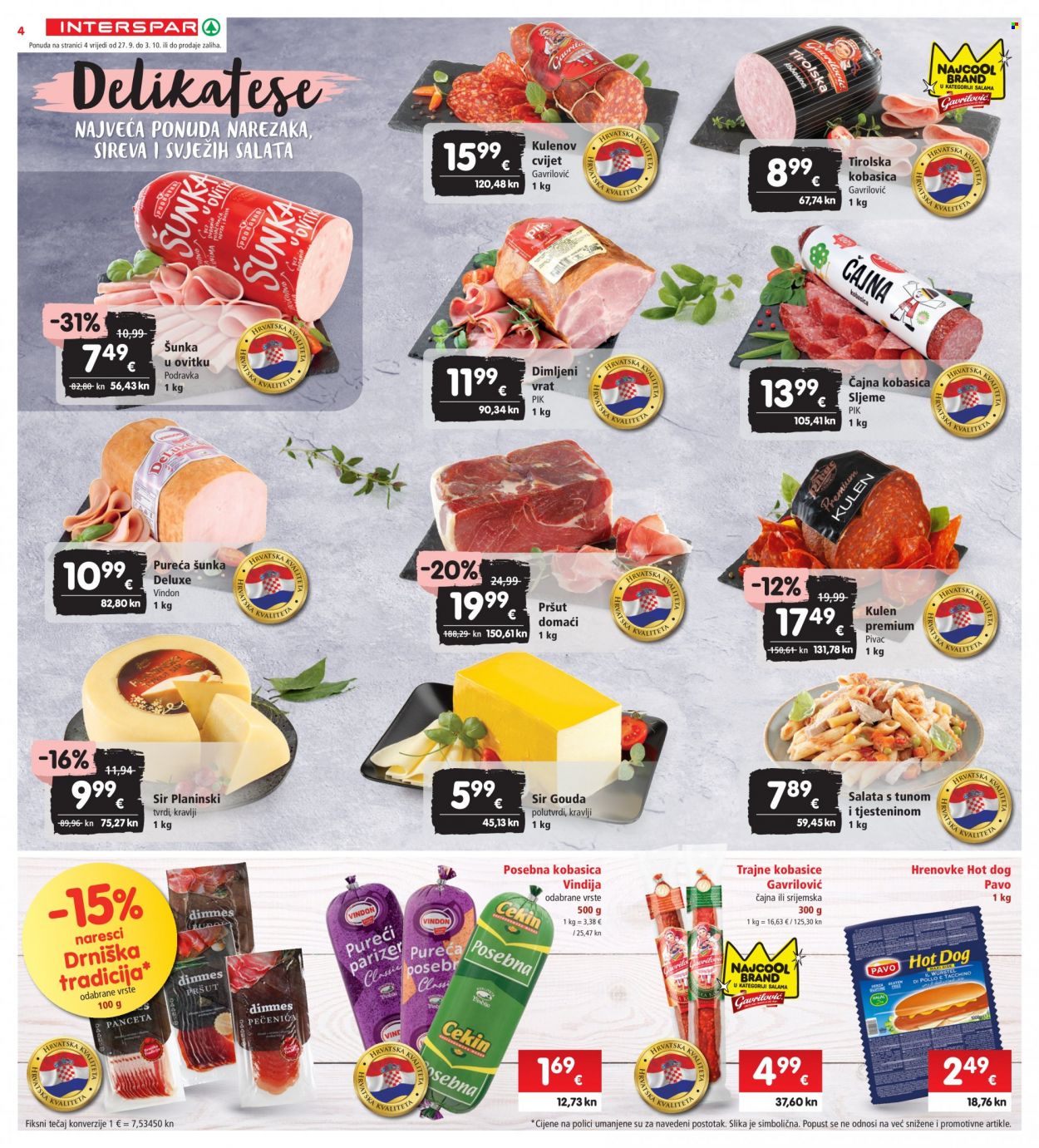 INTERSPAR katalog - 27.09.2023. - 03.10.2023. Stranica 4