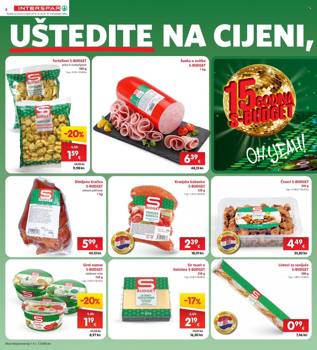 INTERSPAR katalog - 18.10.2023. - 24.10.2023. Stranica 6