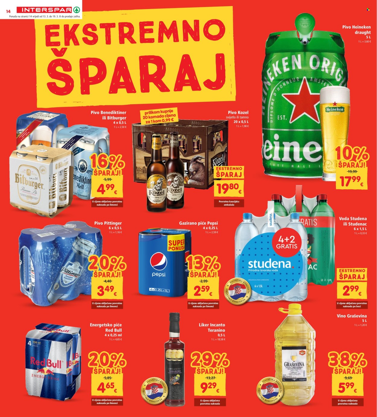 INTERSPAR katalog - 13.03.2024. - 19.03.2024. Stranica 14