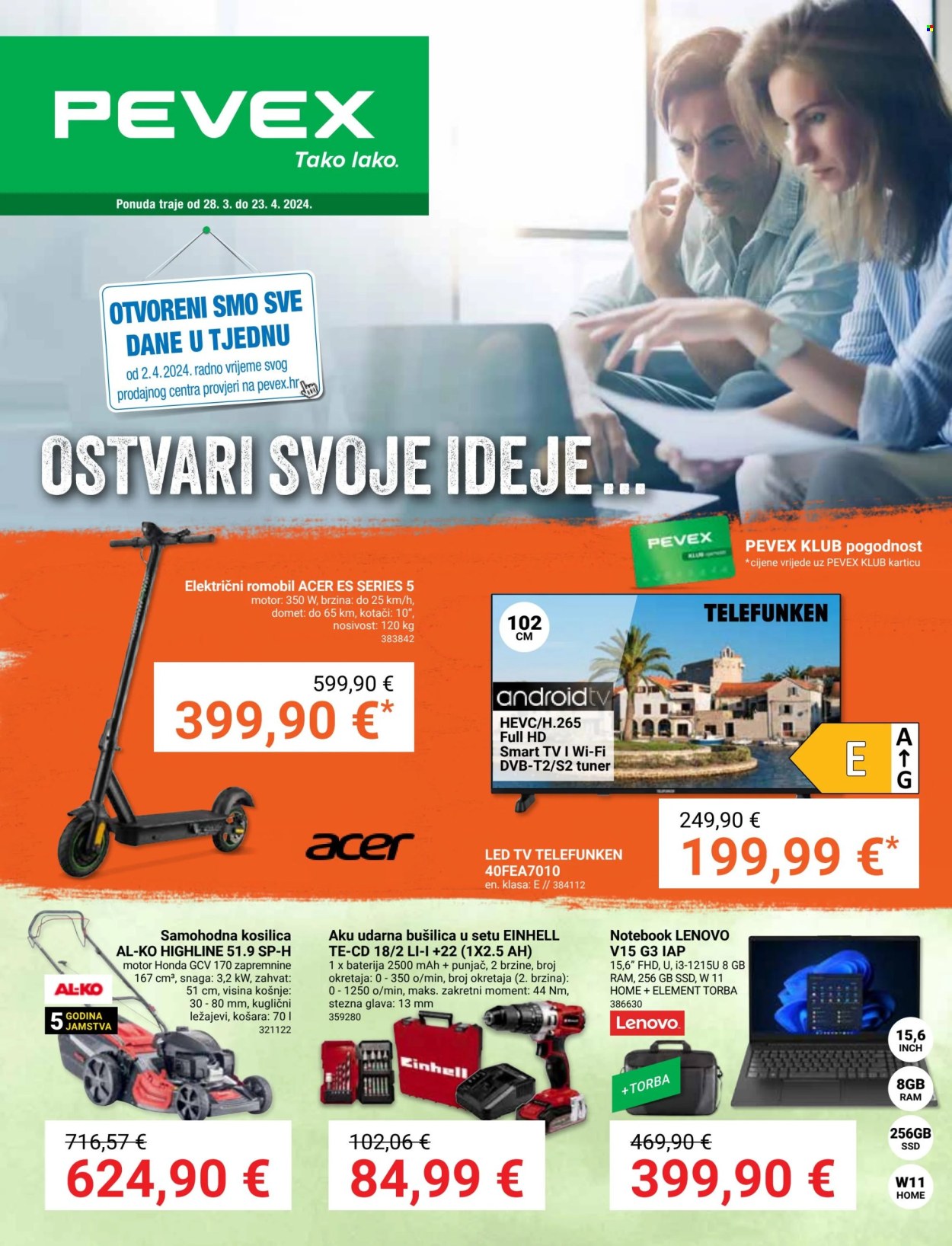 Pevex katalog - 28.03.2024. - 23.04.2024. Stranica 1
