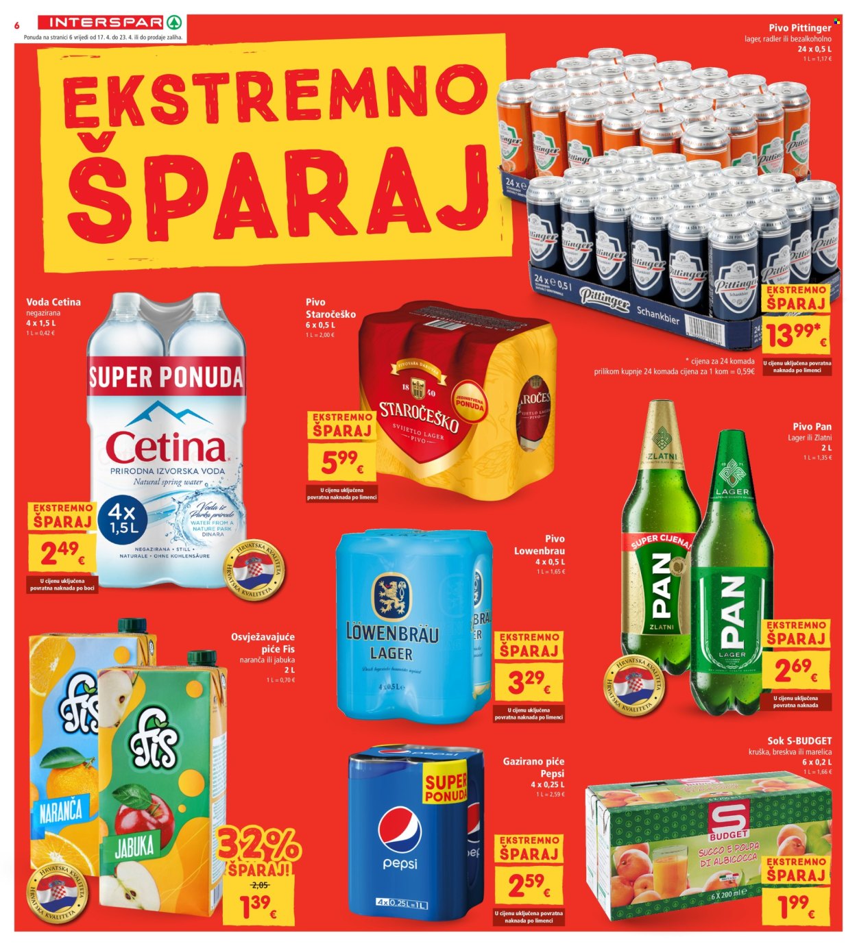 INTERSPAR katalog - 17.04.2024. - 23.04.2024. Stranica 6