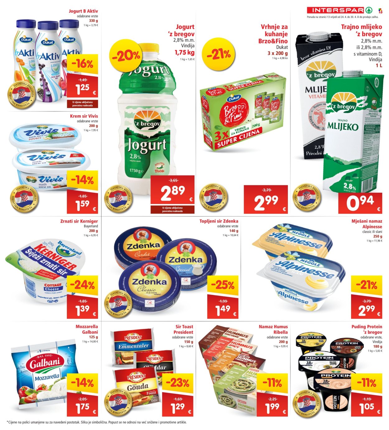 INTERSPAR katalog - 24.04.2024. - 30.04.2024. Stranica 13