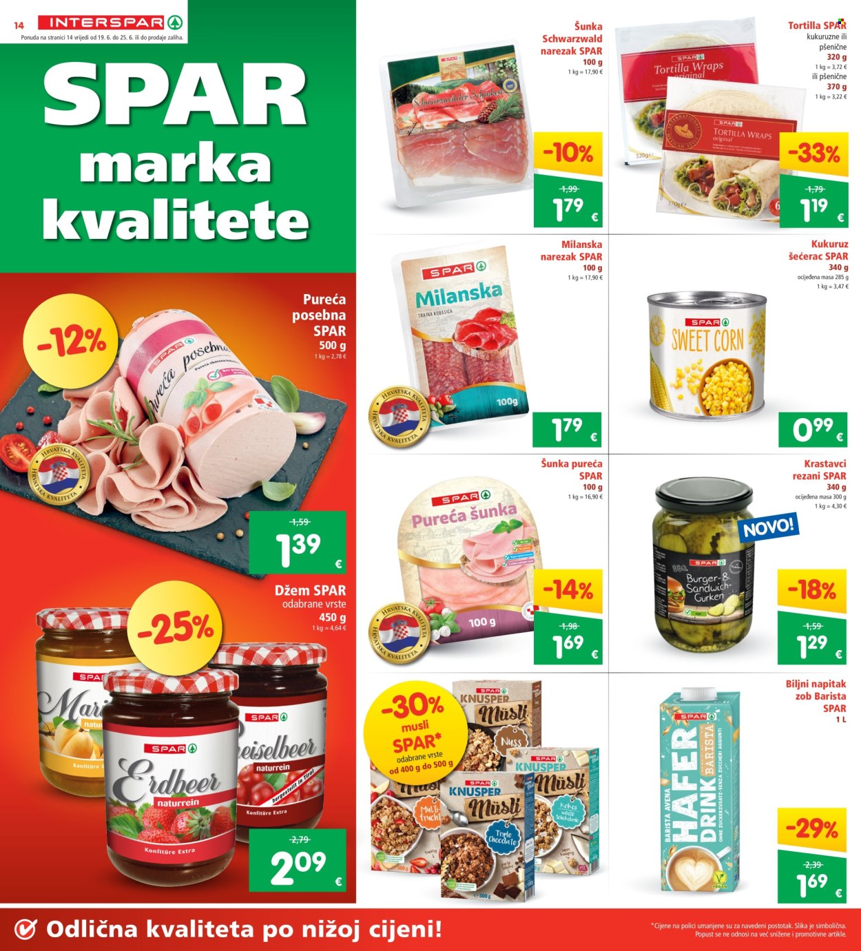 INTERSPAR katalog - 19.06.2024. - 25.06.2024. Stranica 14