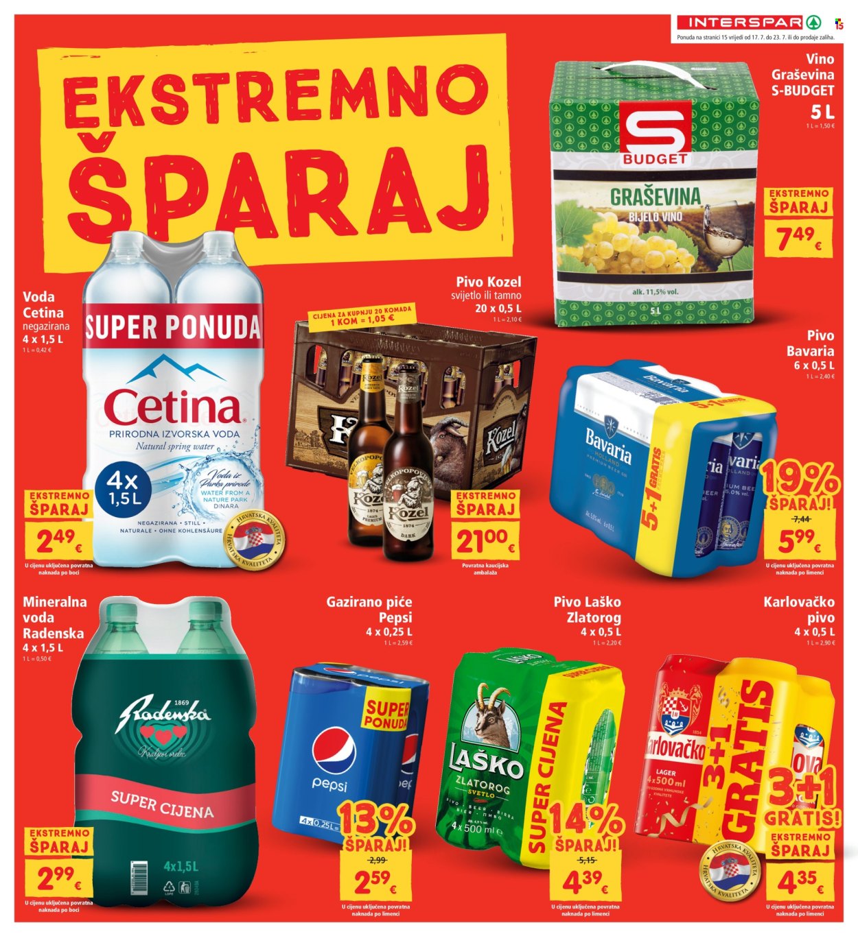 INTERSPAR katalog - 17.07.2024. - 23.07.2024. Stranica 15