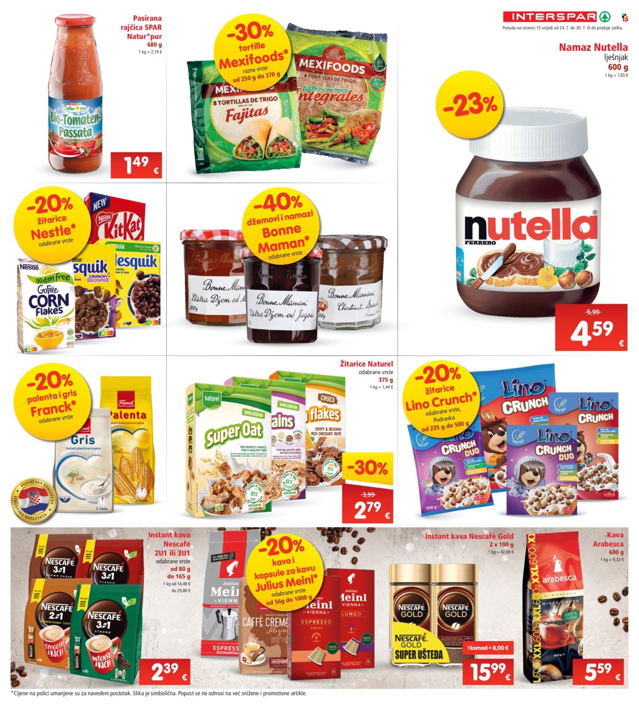 INTERSPAR katalog - 24.07.2024. - 30.07.2024. Stranica 15