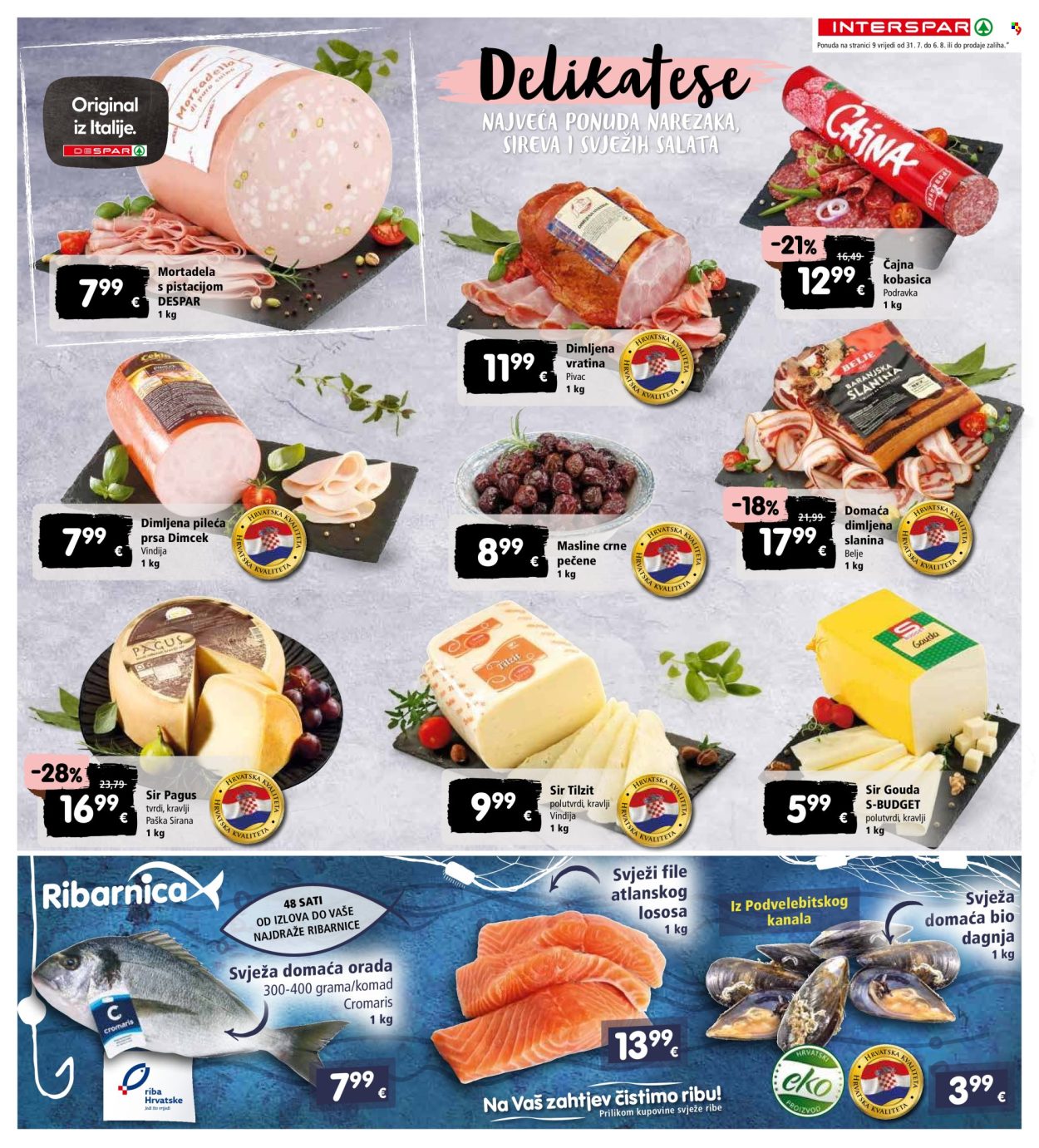 INTERSPAR katalog - 31.07.2024. - 06.08.2024. Stranica 9