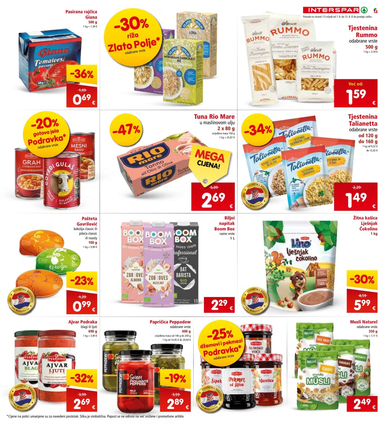 INTERSPAR katalog - 07.08.2024. - 13.08.2024. Stranica 13