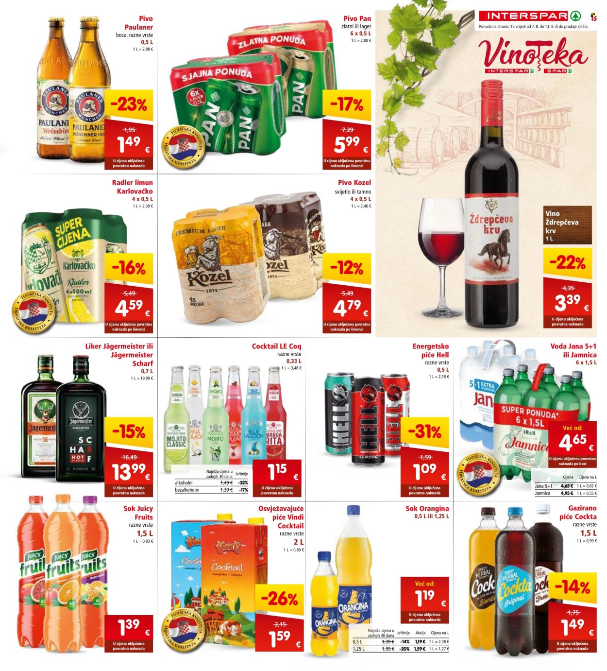 INTERSPAR katalog - 07.08.2024. - 13.08.2024. Stranica 15