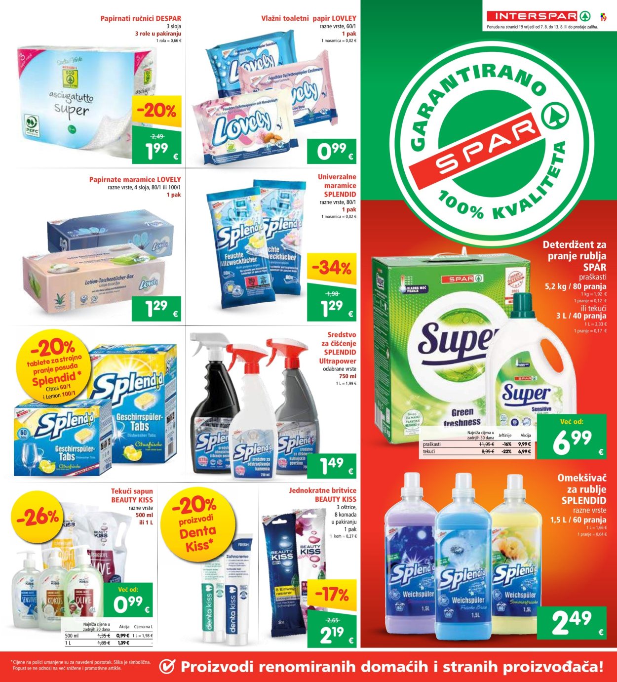 INTERSPAR katalog - 07.08.2024. - 13.08.2024. Stranica 19
