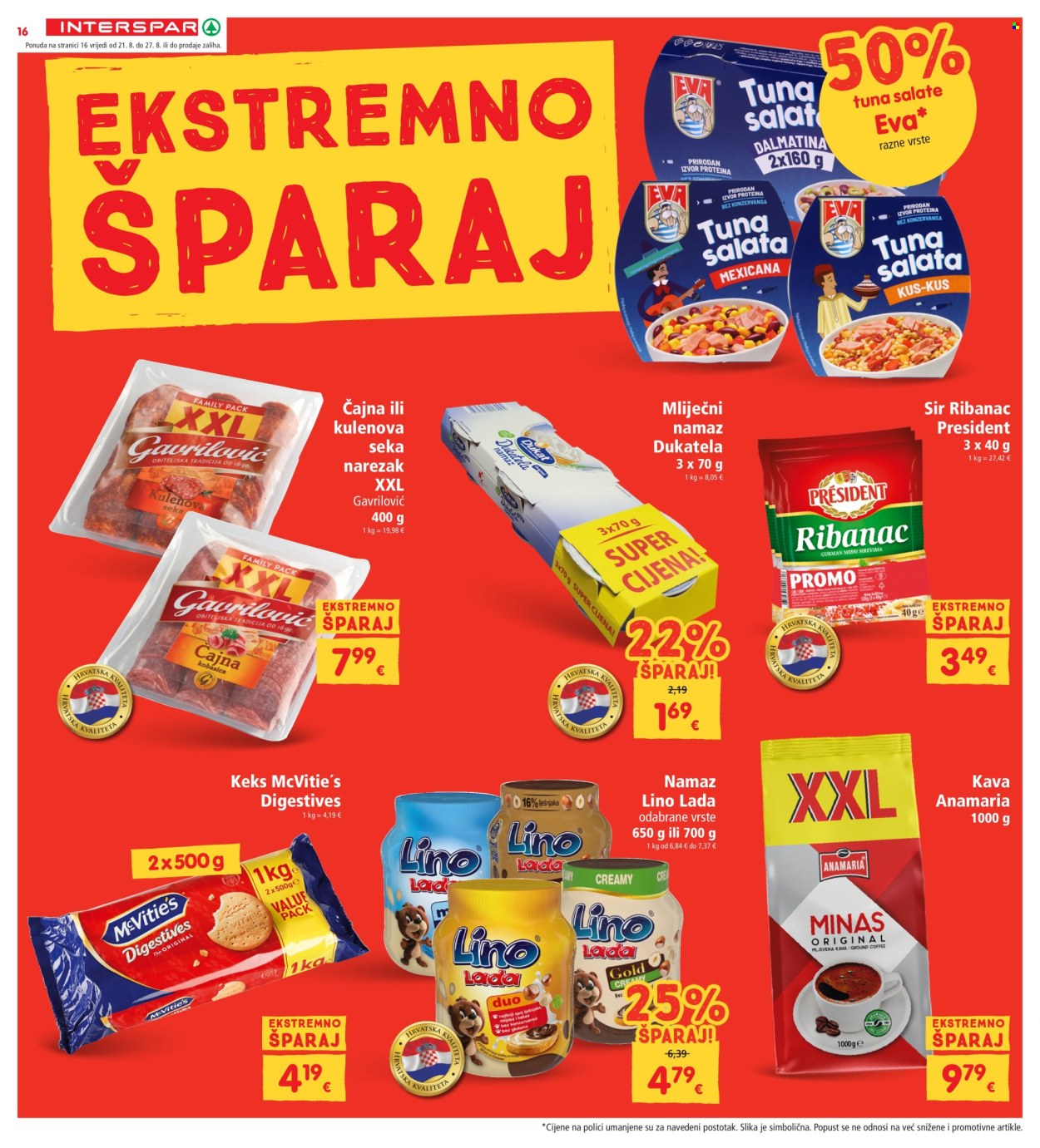 INTERSPAR katalog - 21.08.2024. - 27.08.2024. Stranica 16