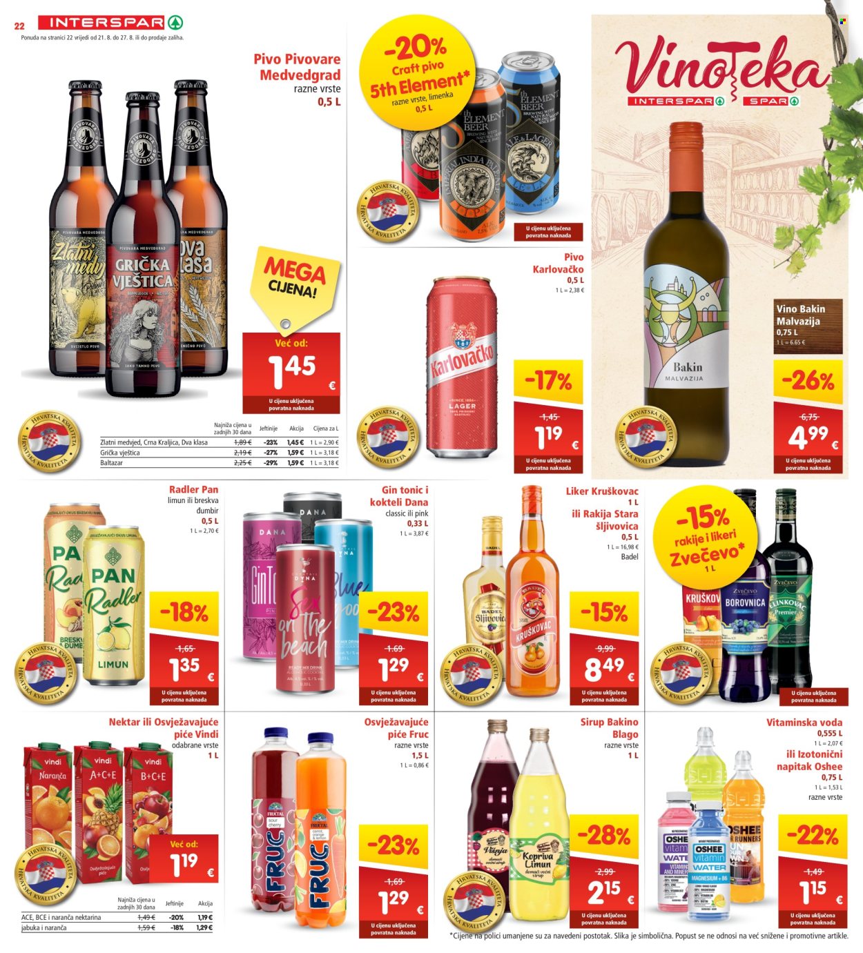 INTERSPAR katalog - 21.08.2024. - 27.08.2024. Stranica 22