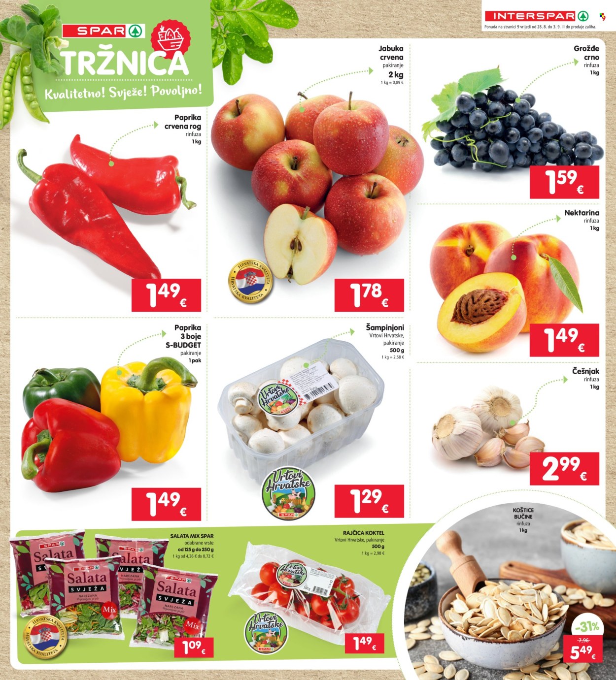 INTERSPAR katalog - 28.08.2024. - 03.09.2024. Stranica 9