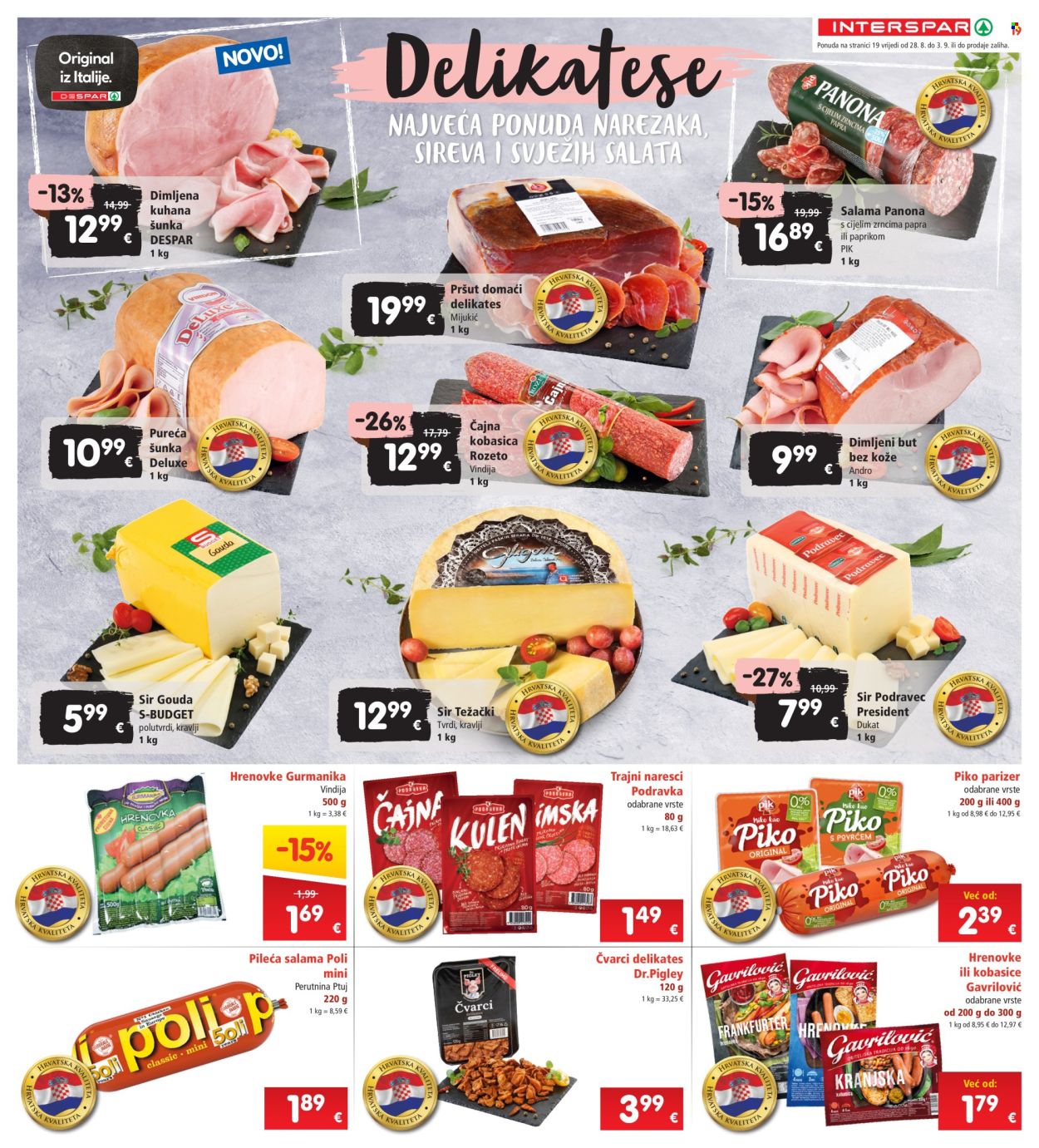 INTERSPAR katalog - 28.08.2024. - 03.09.2024. Stranica 19