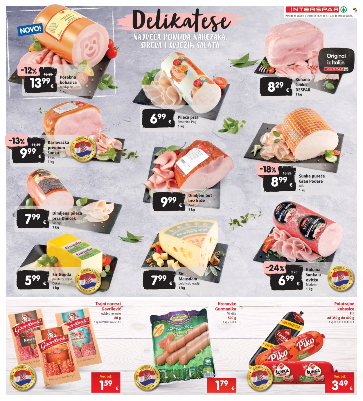INTERSPAR katalog - 11.09.2024. - 17.09.2024. Stranica 9