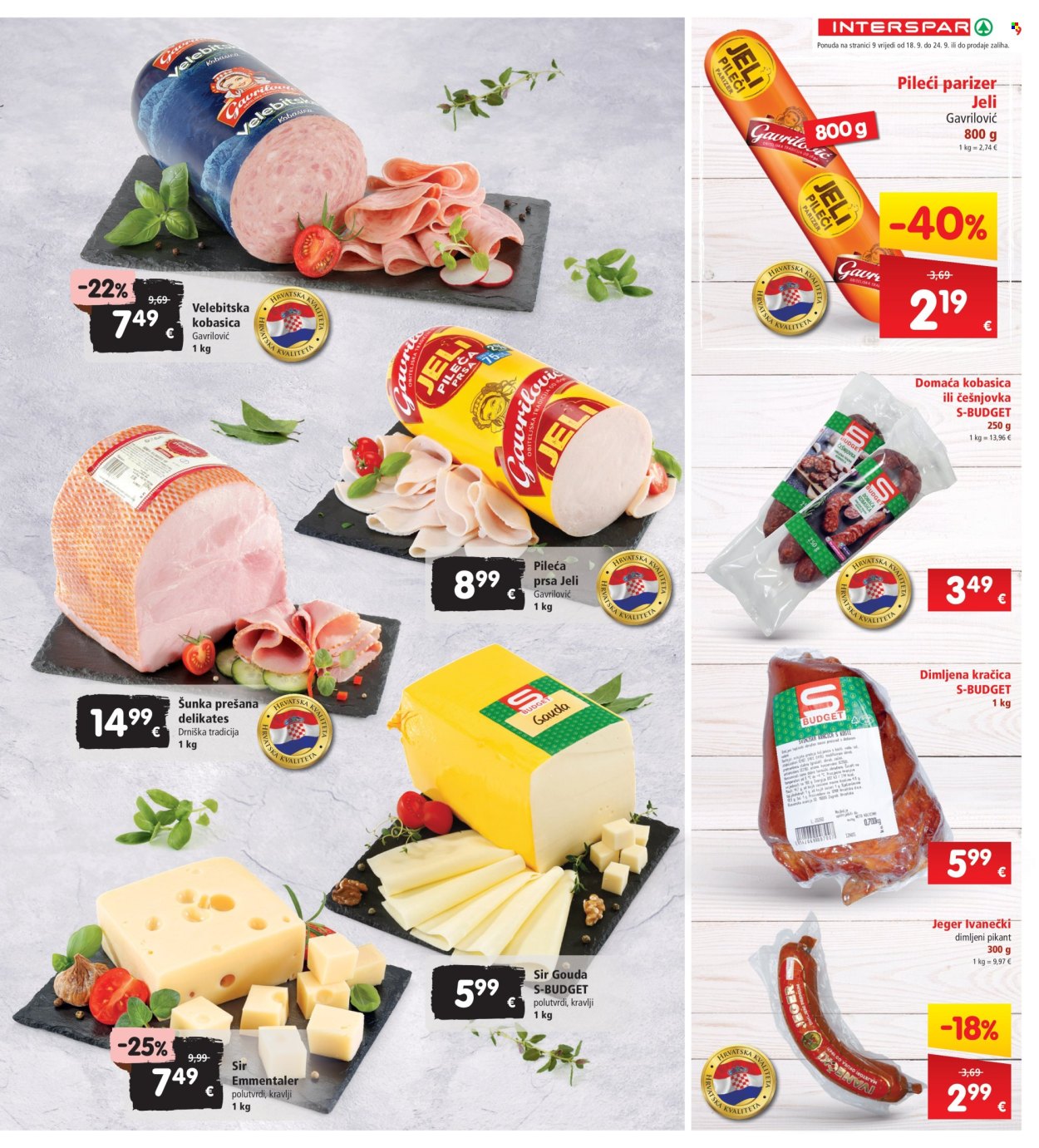 INTERSPAR katalog - 18.09.2024. - 24.09.2024. Stranica 9