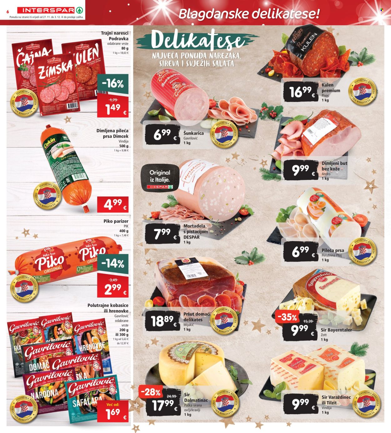 INTERSPAR katalog - 27.11.2024. - 03.12.2024. Stranica 6