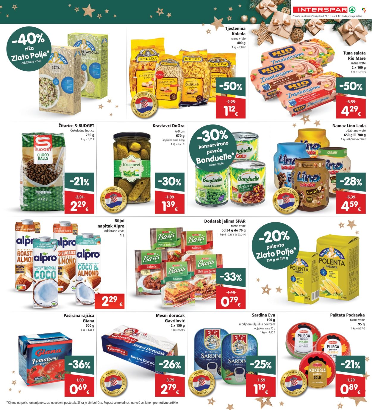 INTERSPAR katalog - 27.11.2024. - 03.12.2024. Stranica 9