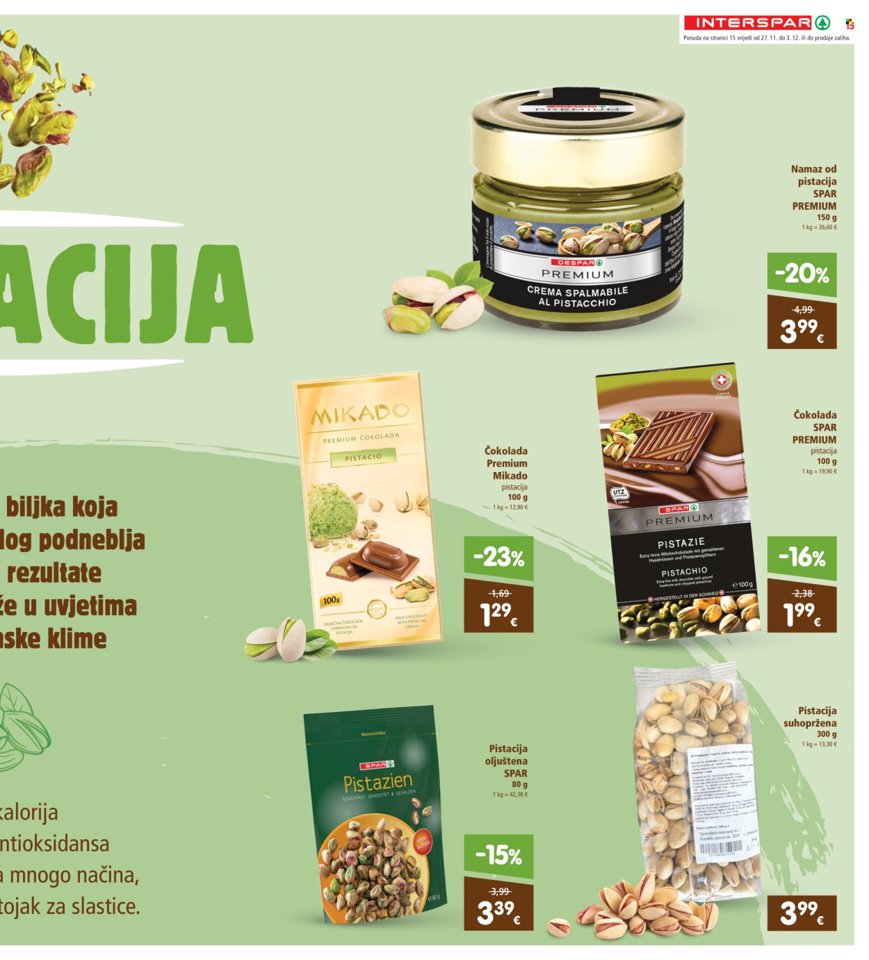 INTERSPAR katalog - 27.11.2024. - 03.12.2024. Stranica 15