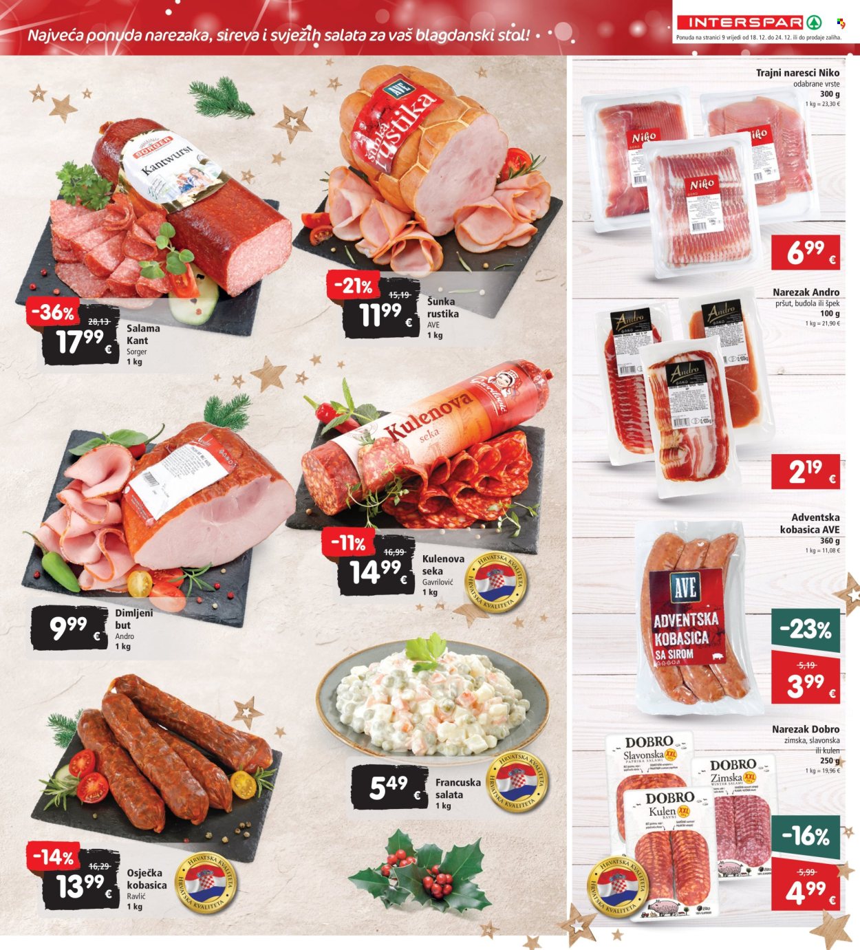 INTERSPAR katalog - 18.12.2024. - 24.12.2024. Stranica 9