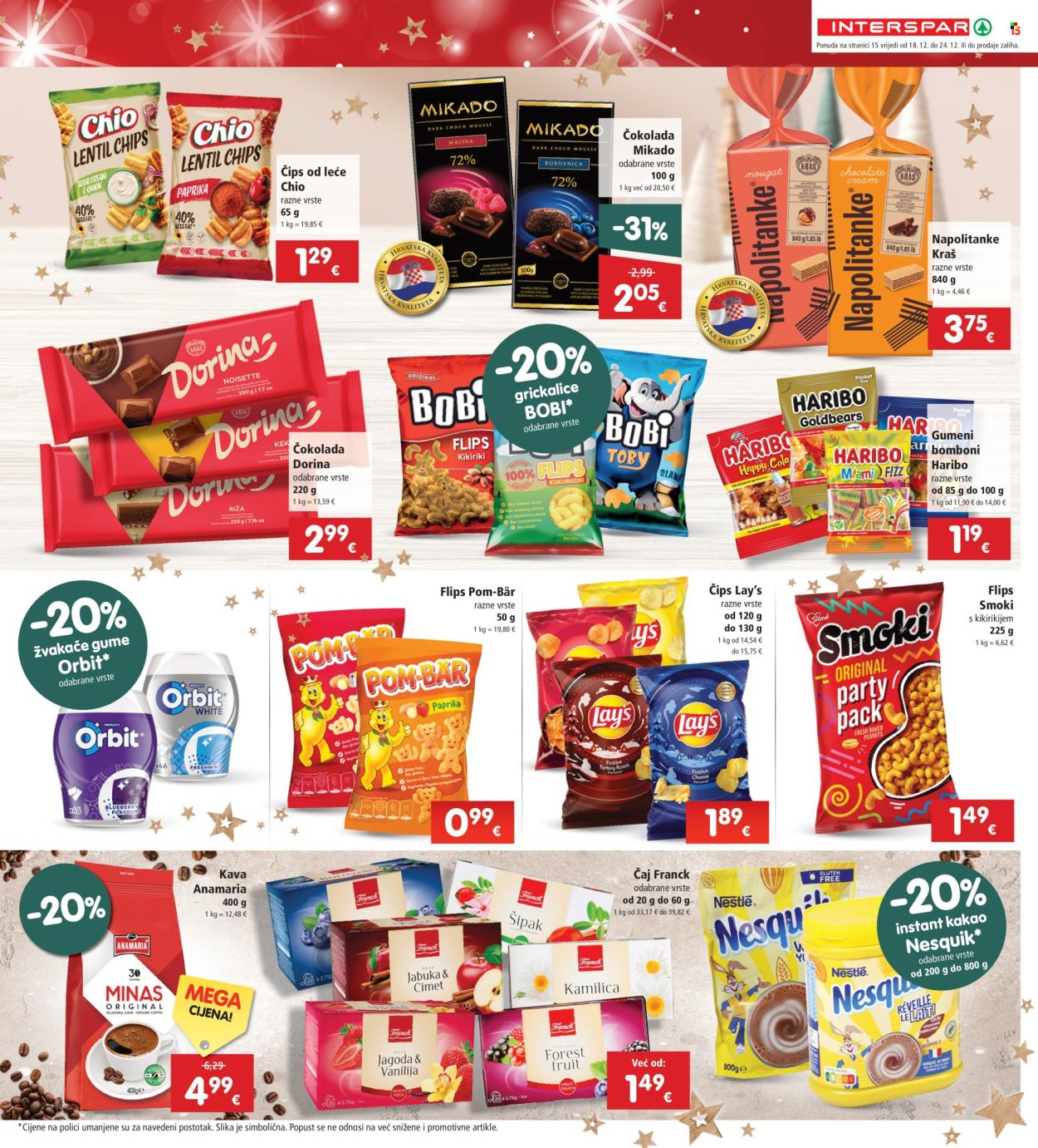 INTERSPAR katalog - 18.12.2024. - 24.12.2024. Stranica 15