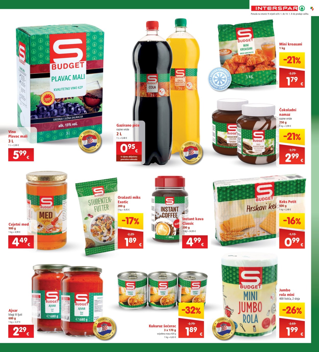 INTERSPAR katalog - 08.01.2025. - 14.01.2025. Stranica 9