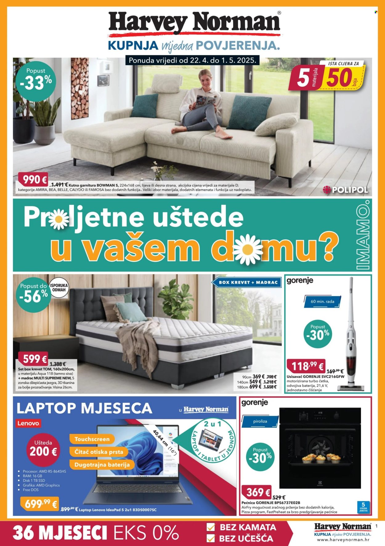 Harvey Norman katalog - 22.04.2025. - 01.05.2025. Stranica 1