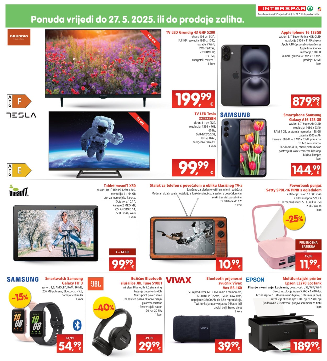 INTERSPAR katalog - 14.05.2025. - 20.05.2025. Stranica 37