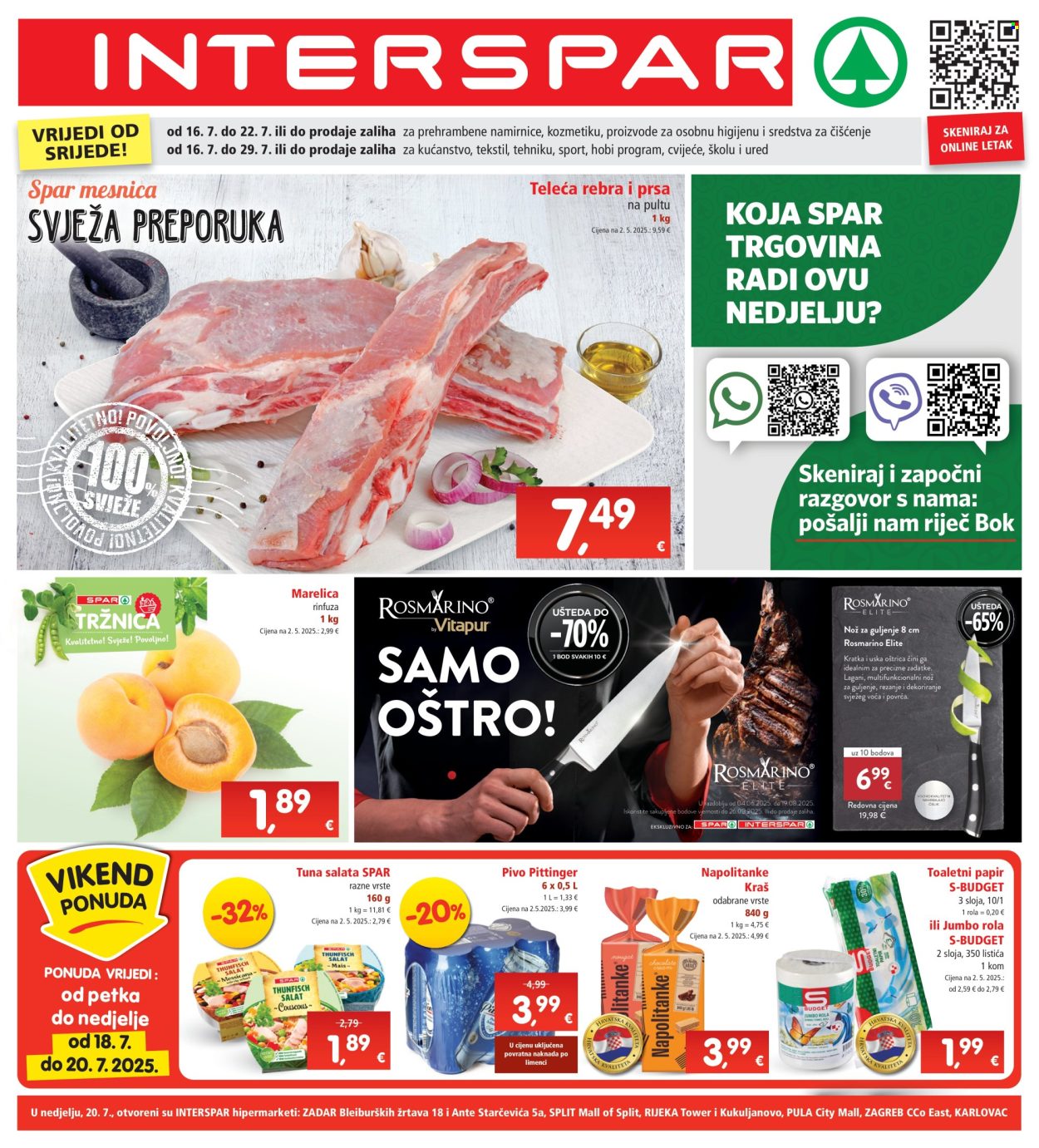 INTERSPAR katalog - 16.07.2025. - 22.07.2025. Stranica 1