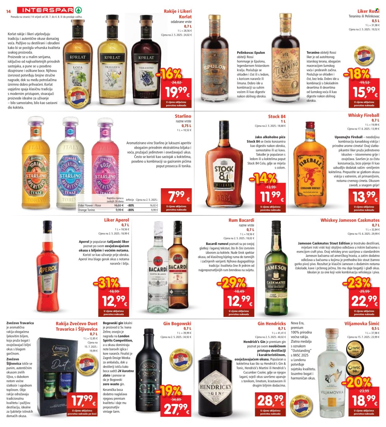 INTERSPAR katalog - 30.07.2025. - 04.08.2025. Stranica 14