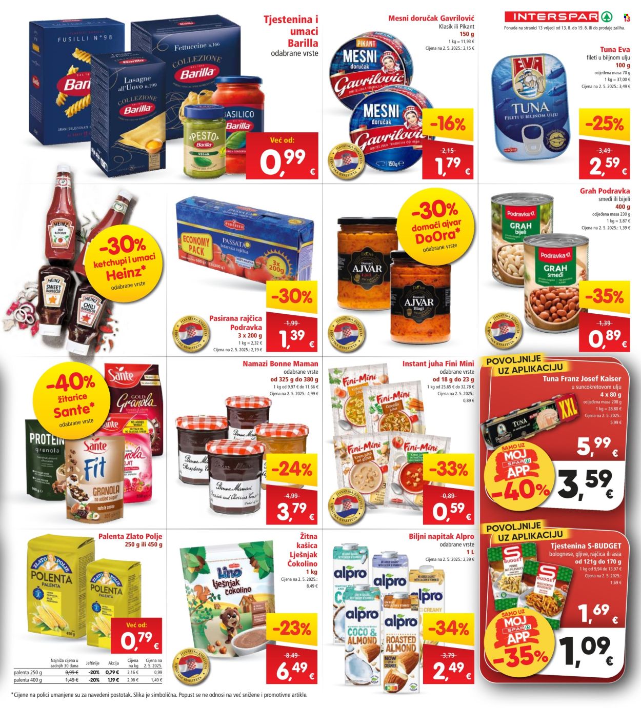 INTERSPAR katalog - 13.08.2025. - 19.08.2025. Stranica 13