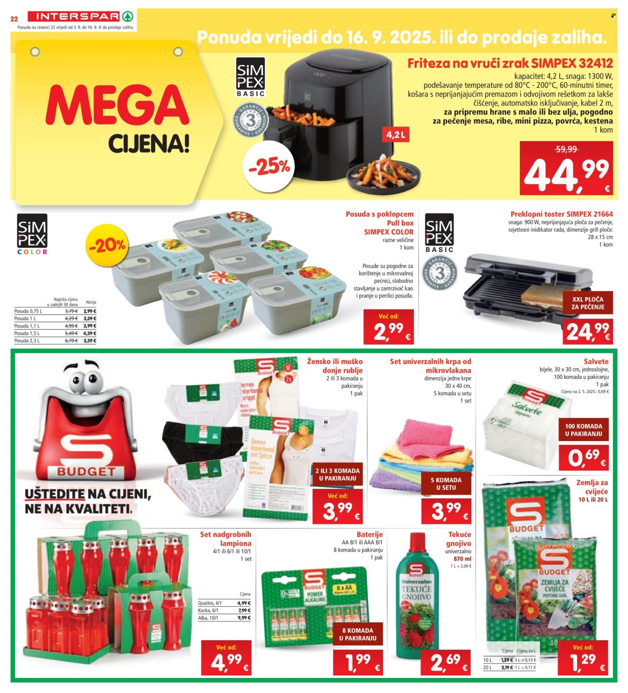 INTERSPAR katalog - 03.09.2025. - 09.09.2025. Stranica 22