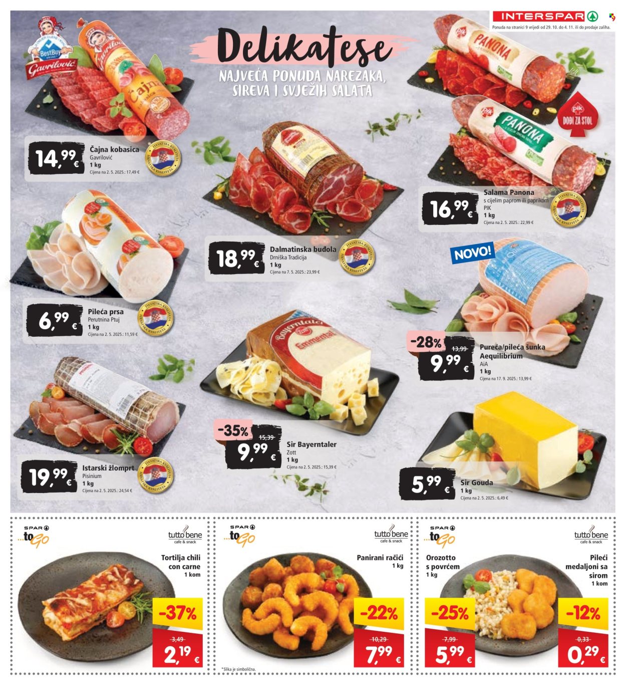 INTERSPAR katalog - 29.10.2025. - 04.11.2025. Stranica 9