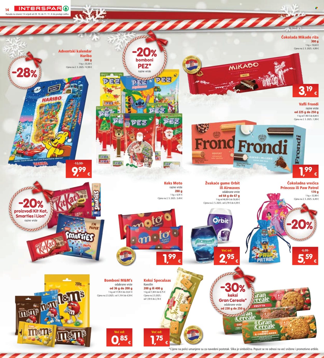 INTERSPAR katalog - 29.10.2025. - 04.11.2025. Stranica 14