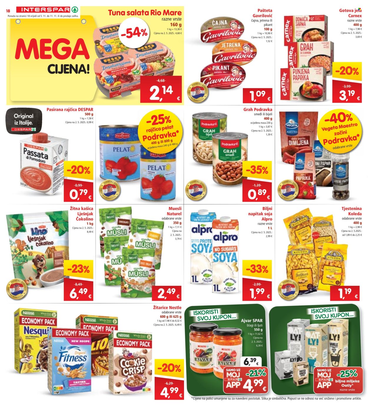 INTERSPAR katalog - 05.11.2025. - 11.11.2025. Stranica 18