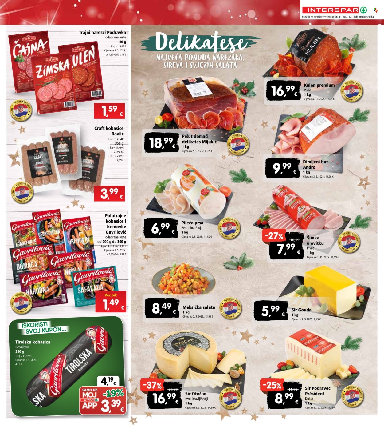 INTERSPAR katalog - 26.11.2025. - 02.12.2025. Stranica 9