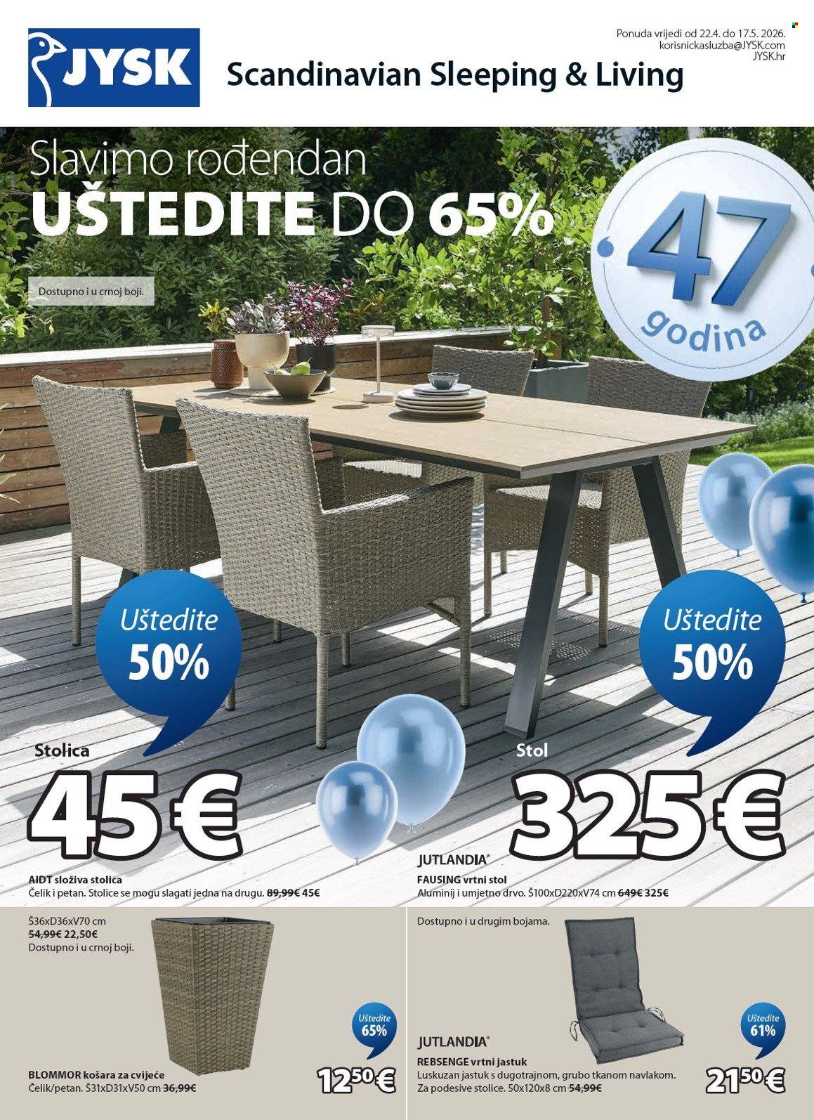 JYSK katalog - 22.04.2026. - 17.05.2026. Stranica 2