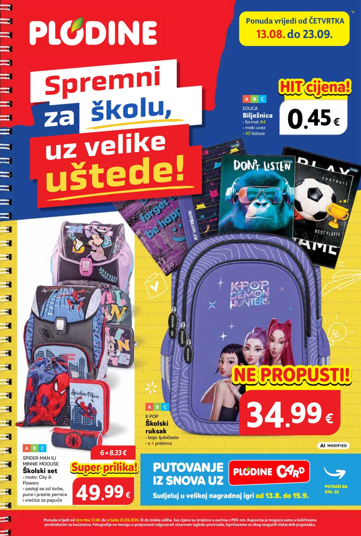 Leták Plodine - 14.8.2026 - 23.9.2026. Strana 1