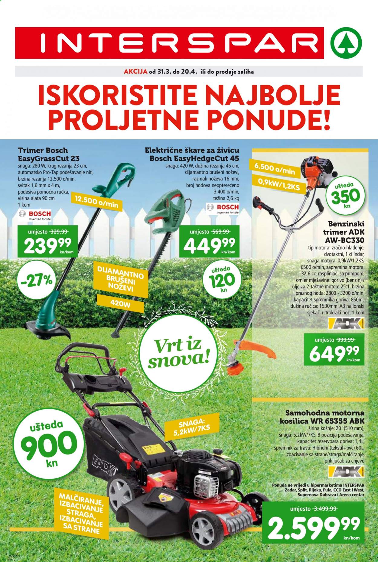 INTERSPAR katalog - 31.03.2021. - 20.04.2021. Stranica 1