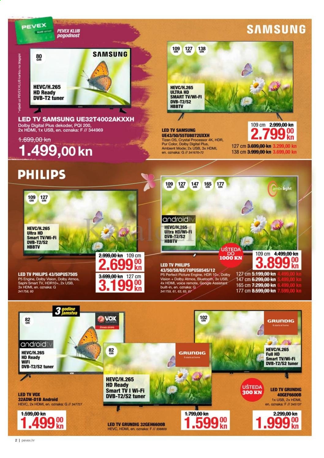 thumbnail - Pevex katalog - 08.04.2021. - 04.05.2021. - Sniženi proizvodi - Philips, Samsung, Grundig, TV LED, Smart TV. Stranica 2.